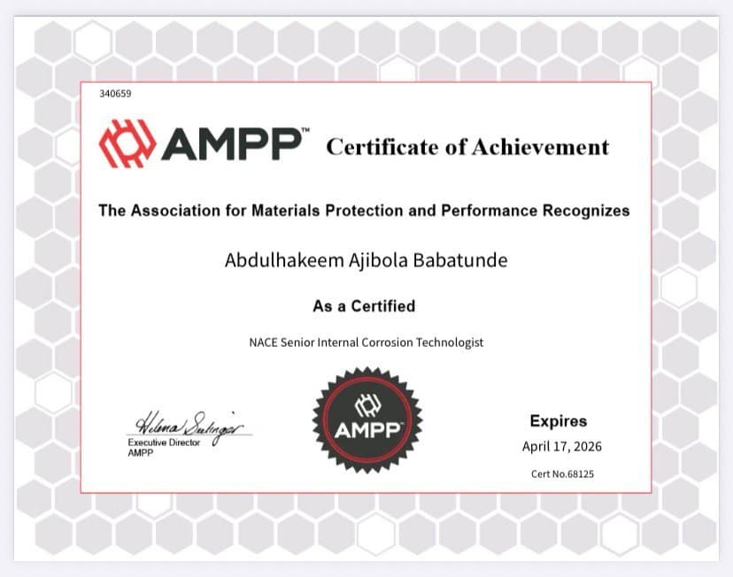 AMPP SICT Certificate